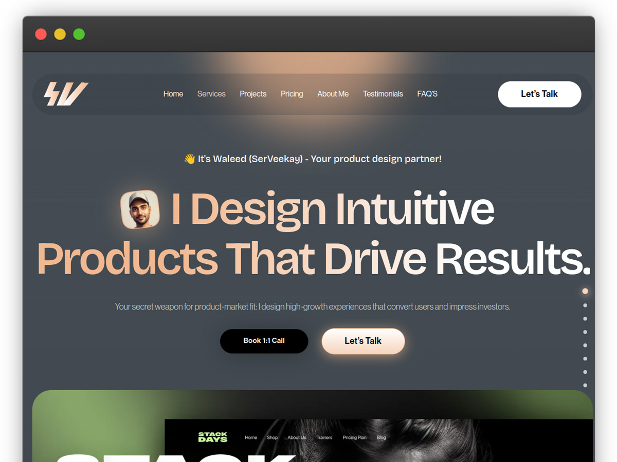 Screenshot preview of the SerVeekay portfolio website