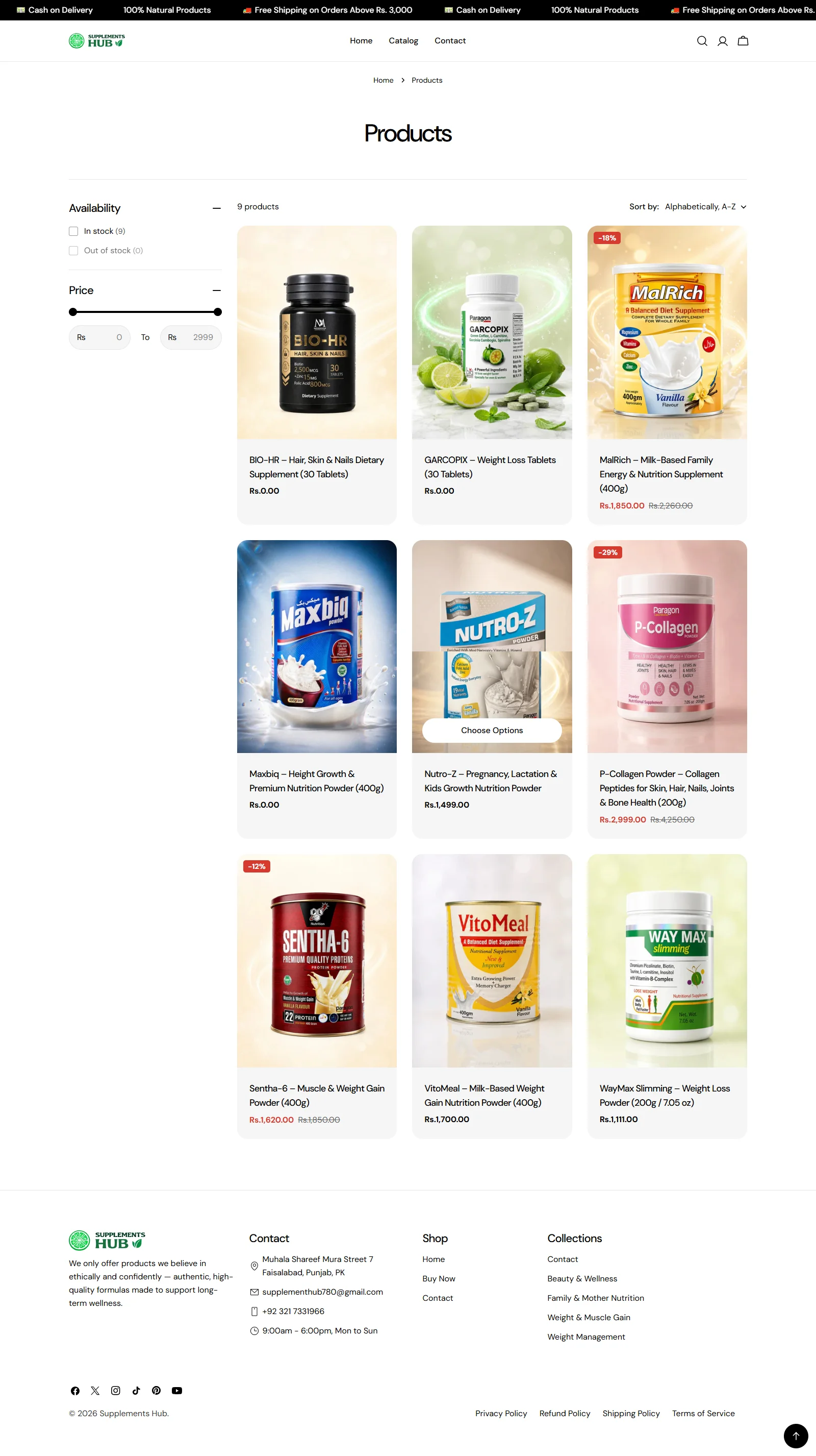 supplementshub.com.pk / product listing page