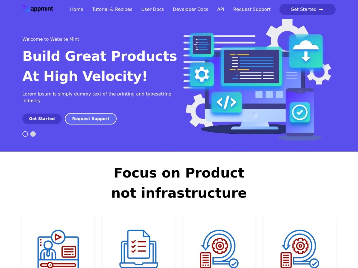 Screenshot preview for AppMint Landing Page
