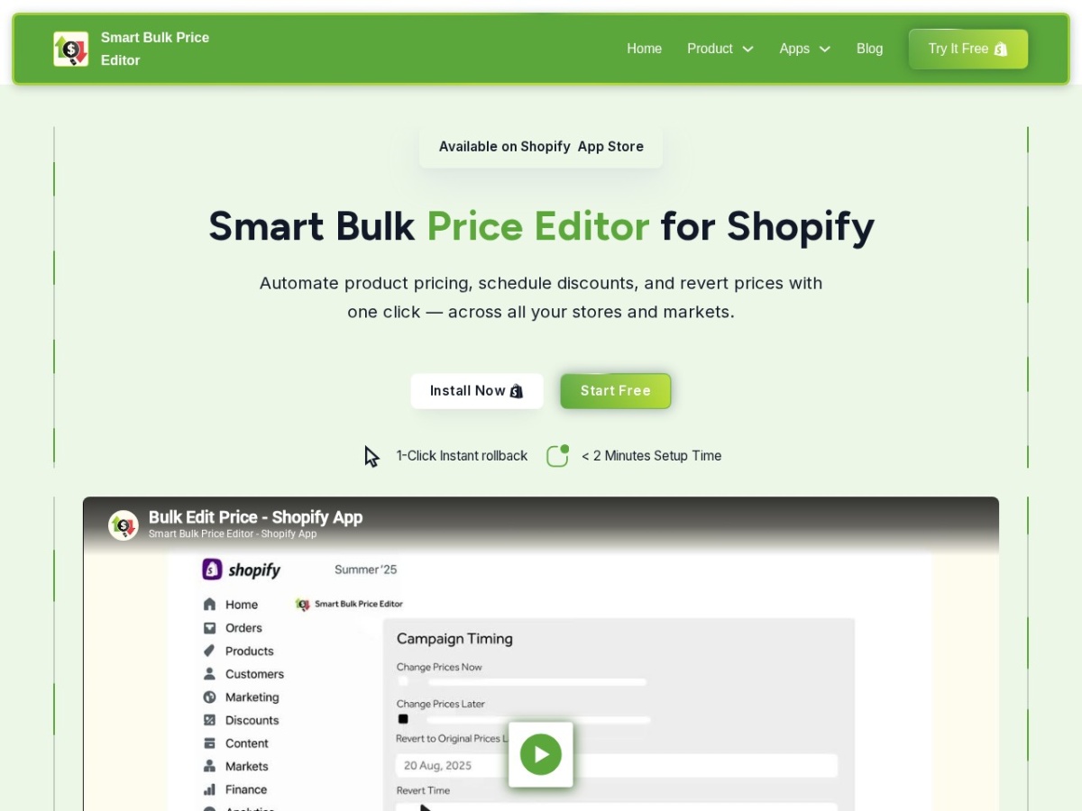 Screenshot preview for Price Bulk Edit Screenshot preview for Price Bulk Edit