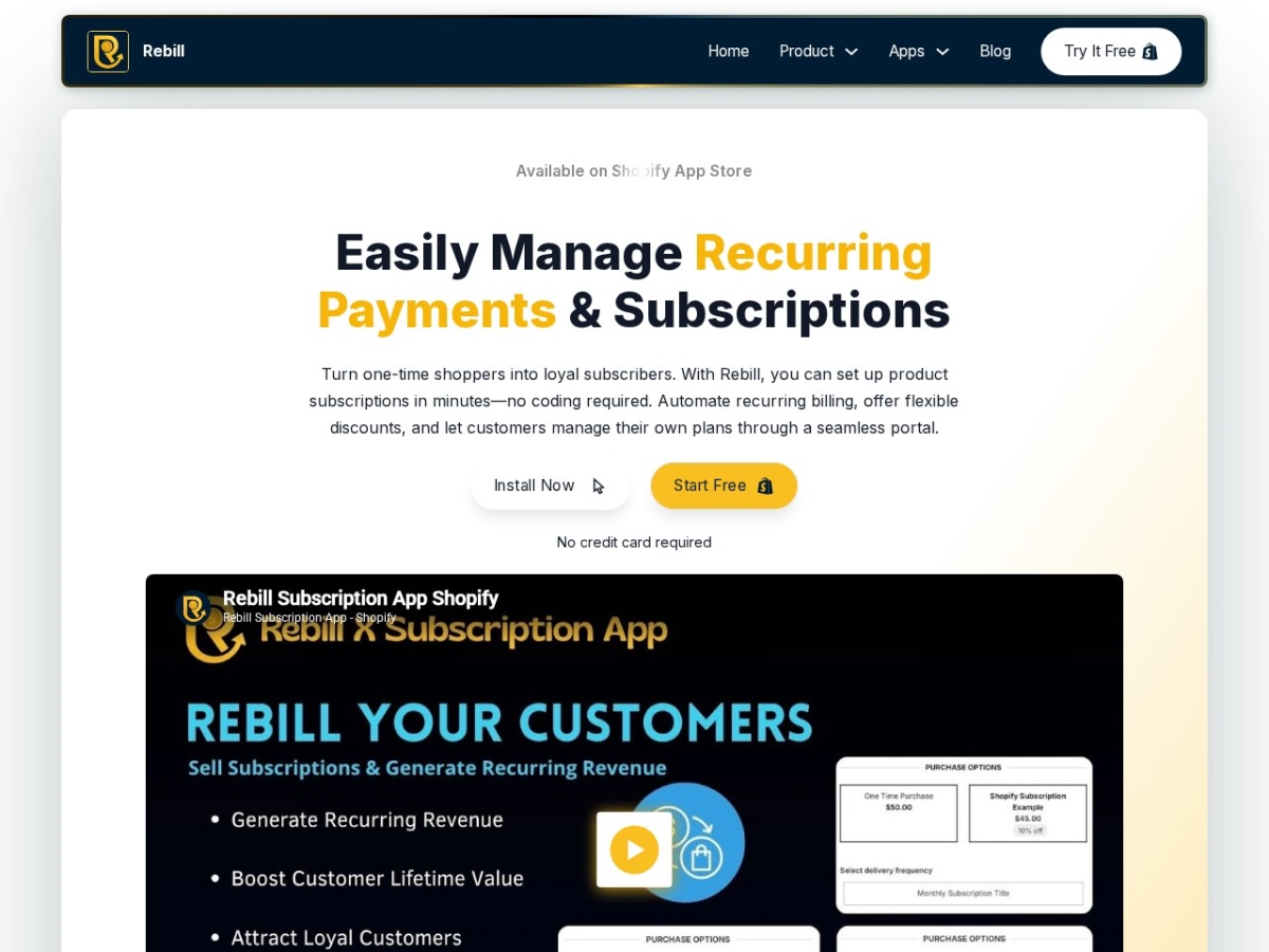 Screenshot preview for Rebill Screenshot preview for Rebill