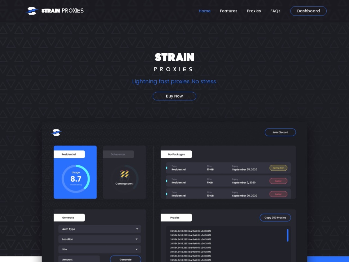 Screenshot preview for StrainProxies Front Screenshot preview for StrainProxies Front
