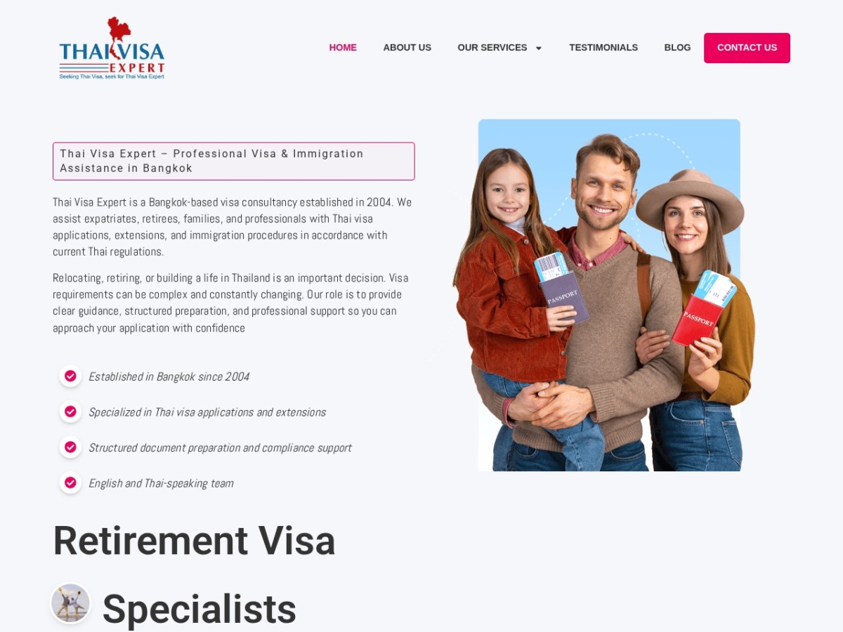 Screenshot preview for thaivisaexpert